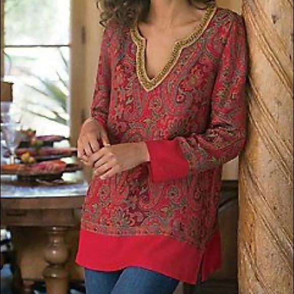 Soft Surroundings Tops - Soft Surroundings Pasha Pullover Tunic, Size Medium
